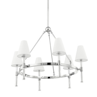 Janelle Six Light Chandelier in Polished Nickel (428|H630806-PN)