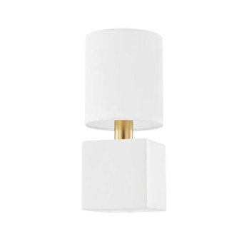 Joey One Light Wall Sconce in Aged Brass/Ceramic Satin White (428|H627101-AGB/CSW)