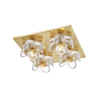 Shea Four Light Flush Mount in Aged Brass (428|H410504-AGB)
