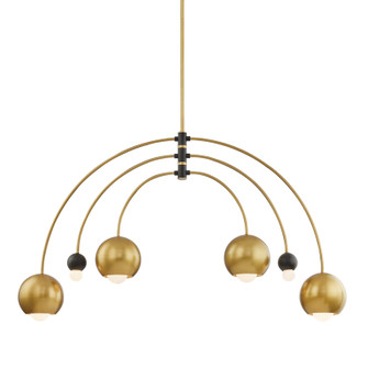 Willow Six Light Chandelier in Aged Brass/Black (428|H348806-AGB/BK)
