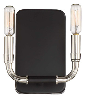 Liege Two Light Wall Sconce in Coal W/Polished Nickel Highlig (7|4062-572)