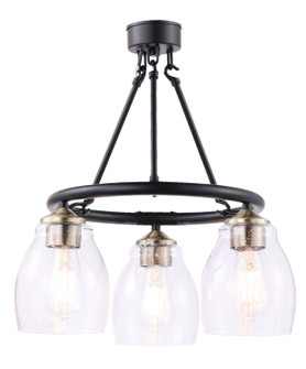 Winsley Three Light Chandelier in Coal And Stained Brass (7|2437-878)