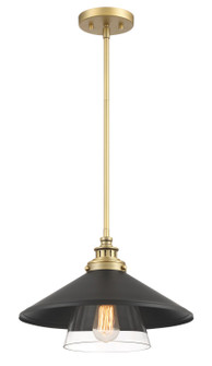 Segan One Light Mini Pendant in Coal & Soft Brass (Painted) (7|1405-758)