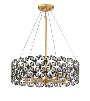 Brookcrest Five Light Pendant in Sand Coal W/ Gold Leaf (29|N7845-711)