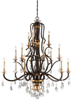 Chateau Nobles 15 Light Chandelier in Raven Bronze W/Sunburst Gold H (29|N6458-652)