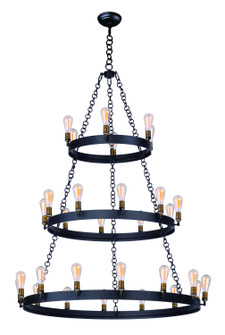 Noble 30 Light Chandelier in Black / Natural Aged Brass (16|26278BKNAB)