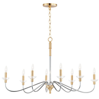 Clarion Eight Light Chandelier in Polished Chrome / Satin Brass (16|25378CLPCSBR)