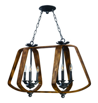 Road House Six Light Chandelier in Barn Wood / Iron Ore (16|20927BWIO)