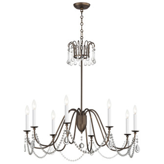 Plumette Eight Light Chandelier in Chestnut Bronze (16|12168CHB/CRY)