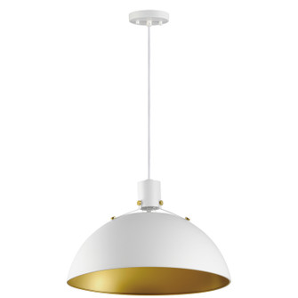 Dawn One Light Pendant in White/Satin Brass (16|12048WTSBR)