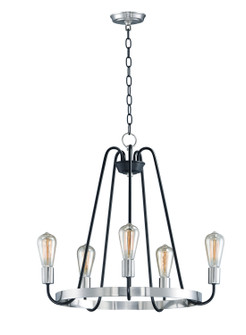 Haven Five Light Chandelier in Black / Satin Nickel (16|11735BKSN)