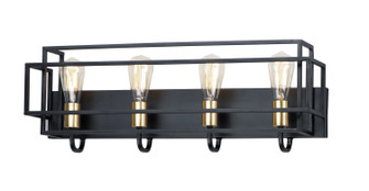 Liner Four Light Bath Vanity in Black / Satin Brass (16|10244BKSBR)