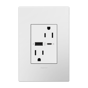 Adorne Tamper-Resistant Ultra-Fast USB Type-A/C Outlet in White (246|ARTRUSB156ACW4)