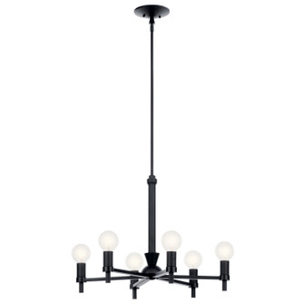 Torvee Six Light Chandelier in Black (12|52424BK)