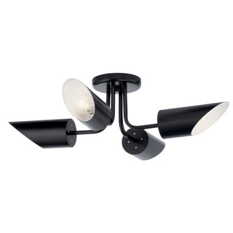 Trentino Four Light Semi Flush Mount in Black (12|52164BK)