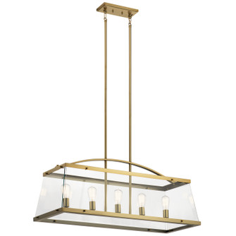 Darton Five Light Linear Chandelier in Brushed Natural Brass (12|52123BNB)