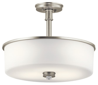 Joelson Three Light Pendant/Semi Flush Mount in Brushed Nickel (12|43925NI)