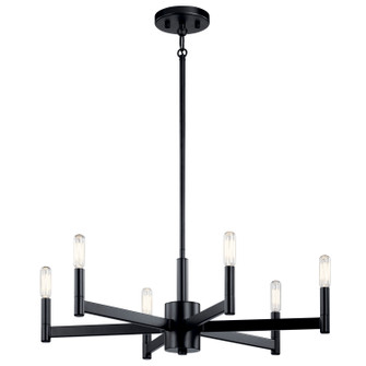 Erzo Six Light Chandelier in Black (12|43859BK)