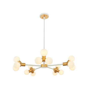 Tres LED Chandelier in White and New Brass (33|517472WNB)