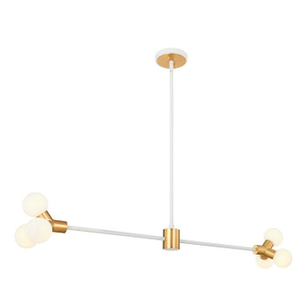 Tres LED Island Pendant in White and New Brass (33|517461WNB)