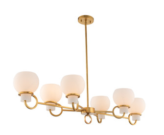 Ascher Six Light Island Pendant in Winter Brass (33|513061WB)