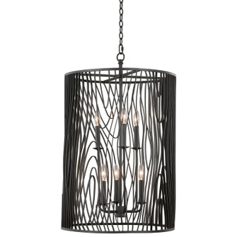 Morre Six Light Foyer Pendant in Black Iron (33|507550BI)