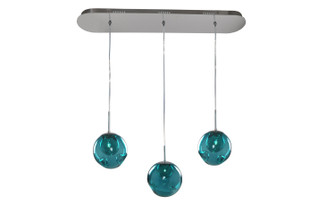 Meteor Three Light Island Pendant in Chrome (33|309542CH/AQUA)