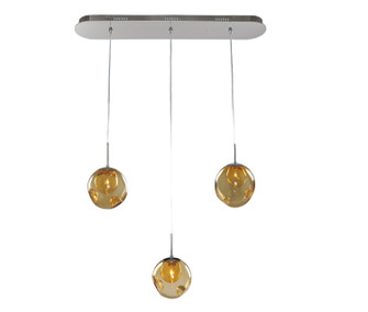 Meteor Three Light Island Pendant in Chrome (33|309542CH/AMBER)