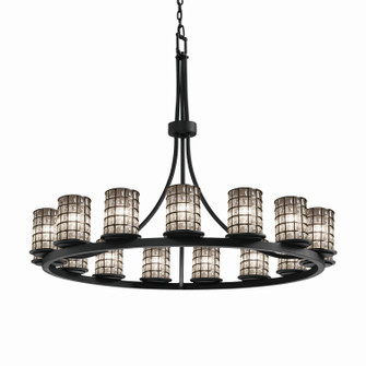 Wire Glass LED Chandelier in Matte Black (102|WGL-8715-10-GRCB-MBLK-LED15-10500)