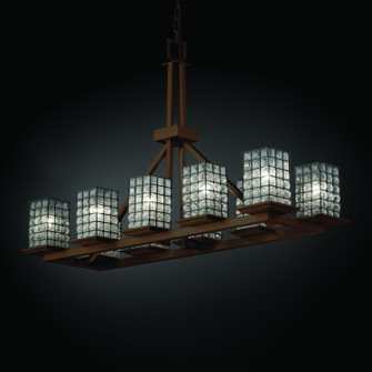 Wire Glass Ten Light Chandelier in Dark Bronze (102|WGL-8650-15-GRCB-DBRZ)