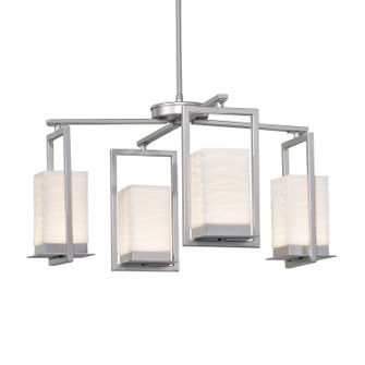 Porcelina LED Outdoor Chandelier in Brushed Nickel (102|PNA-7510W-WAVE-NCKL)