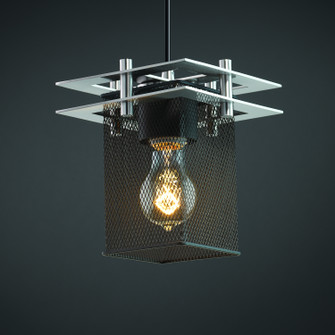 Wire Mesh One Light Pendant in Brushed Nickel (102|MSH-8165-15-NCKL-BKCD)