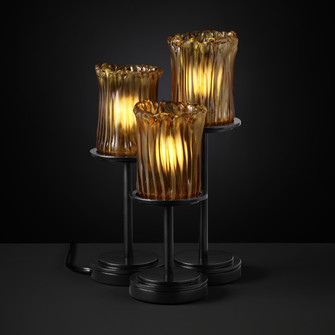 Veneto Luce Three Light Table Lamp in Brushed Nickel (102|GLA-8797-16-AMBR-NCKL)