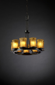 Veneto Luce LED Chandelier in Brushed Nickel (102|GLA-8766-16-AMBR-NCKL-LED9-6300)