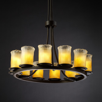 Veneto Luce LED Chandelier in Matte Black (102|GLA-8763-16-GLDC-MBLK-LED12-8400)