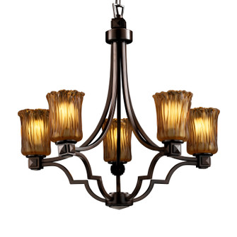 Veneto Luce Five Light Chandelier in Brushed Nickel (102|GLA-8500-16-AMBR-NCKL)