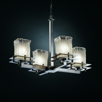 Veneto Luce LED Chandelier in Brushed Nickel (102|GLA-8100-26-WTFR-NCKL-LED4-2800)