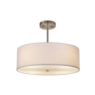 Textile Three Light Pendant in Brushed Nickel (102|FAB-9591-WHTE-NCKL)