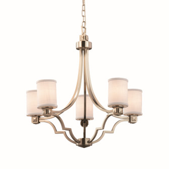 Textile Five Light Chandelier in Brushed Nickel (102|FAB-8500-10-WHTE-NCKL)