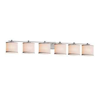 Textile Six Light Bath Bar in Dark Bronze (102|FAB-8446-30-WHTE-DBRZ)