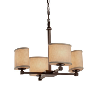 Textile Four Light Chandelier in Dark Bronze (102|FAB-8420-30-CREM-DBRZ)