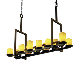 CandleAria 17 Light Chandelier in Matte Black (102|CNDL-8719-14-AMBR-MBLK)