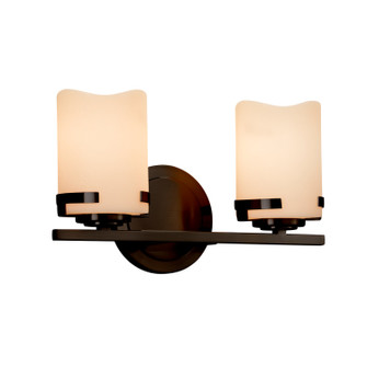 CandleAria Two Light Bath Bar in Dark Bronze (102|CNDL-8452-14-CREM-DBRZ)