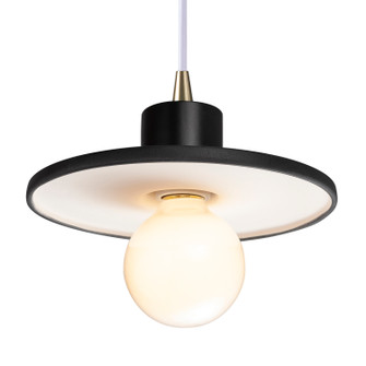 Radiance One Light Pendant in Gloss Black with Matte White (102|CER-6325-BKMT-ABRS-WTCD)
