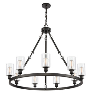 Ballston Nine Light Chandelier in Matte Black (405|840-BK-G802)