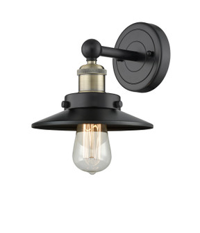 Downtown Urban One Light Wall Sconce in Black Antique Brass (405|616-1W-BAB-M6-BK)