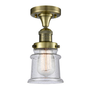 Franklin Restoration One Light Semi-Flush Mount in Antique Brass (405|517-1CH-AB-G184S)