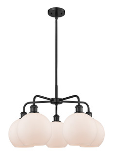 Downtown Urban Five Light Chandelier in Matte Black (405|516-5CR-BK-G121-8)