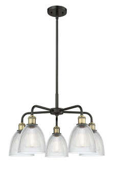 Downtown Urban Five Light Chandelier in Black Antique Brass (405|516-5CR-BAB-G382)