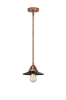 Nouveau 2 LED Mini Pendant in Antique Copper (405|288-1S-AC-M6-BK-LED)